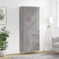 vidaXL Vysoká skrinka sivý dub sonoma 69,5x34x180 cm spracované drevo