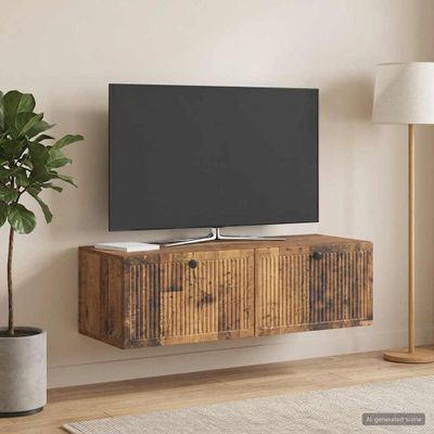 vidaXL Nástenná TV skrinka Nástenný Staré drevo 98 x 41 x 30 cm