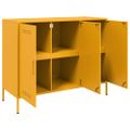 vidaXL Komoda horčicovožltá 100,5x39x79 cm oceľ