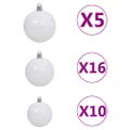 vidaXL Osvetlený umelý vianočný stromček+gule 210 cm, 910 vetvičiek