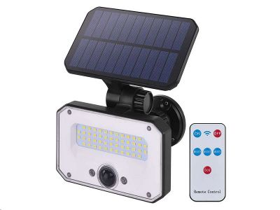 LED solárny reflektor EMOS ZG131S SPILO s pohybom čidlom, čierna, teplá biela