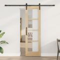 vidaXL Posuvné dvere ORKDAL Prírodná a čierna 61 x 198,5 cm