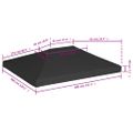 vidaXL Strieška na altánok 270 g/m², 4x3 m, čierna
