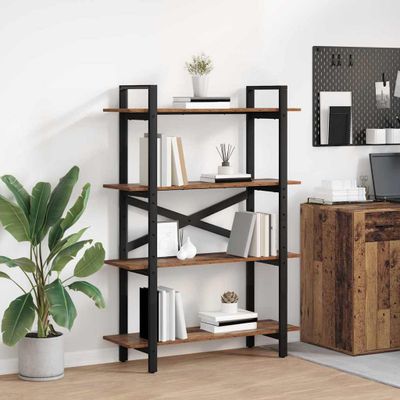 vidaXL Regál na knihy Staré drevo 100 x 33,5 x 140 cm Kompozitné drevo