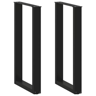 vidaXL Nohy barového stola v tvare U, 2 ks, čierne, 50 x (90-91) cm, oceľové