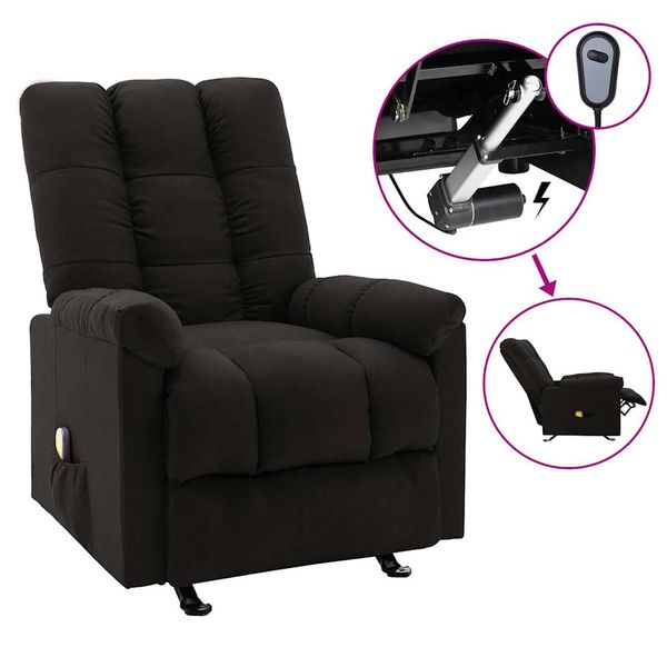 vidaXL Elektrické sklápacie masážne kreslo, čierne, látka