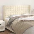 vidaXL Čelo postele so záhybmi krémové 183x23x118/128 cm umelá koža