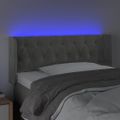 vidaXL Čelo postele s LED bledosivé 103x16x78/88 cm zamat