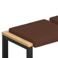 vidaXL Vankúš na lavičku 2 ks Umelá koža Hnedá Hĺbka 35 cm