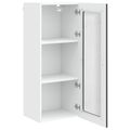 vidaXL Nástenný sklenený kabinet PORTO Čierna 40 x 31 x 100 cm