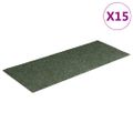vidaXL Schodové rohože, samolepiace, 15 ks, 60x25 cm, zelené, obdĺžnikové