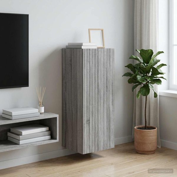 vidaXL Nástenná skrinka 33 x 34,5 x 90 cm Kompozitné drevo Sivý Sonoma