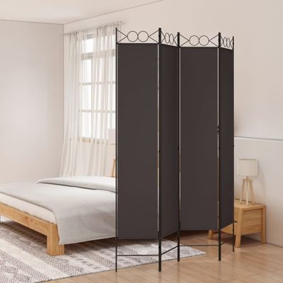 vidaXL 4-panelový paraván hnedý 160x220 cm látkový