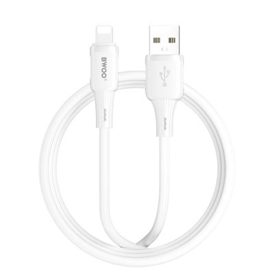 Silicónový kábel BWOO 3A X329L USB - Lightning 3A 1 m biely