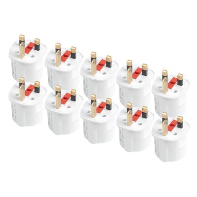 Sada cestovných adaptérov s poistkou EU–UK 13A 250V 10ks AMiO-04858