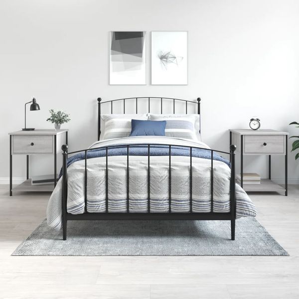 vidaXL Nočné stolíky 2 ks sivý dub sonoma 44x45x58 cm kompozitné drevo