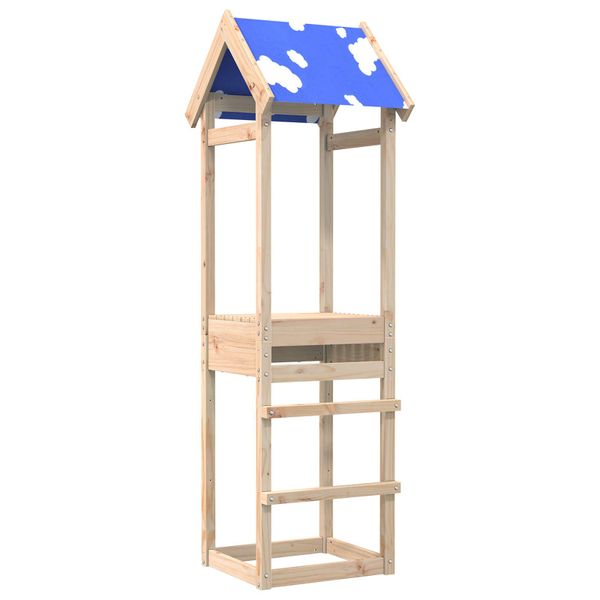 vidaXL Herná veža Hnedá 52,5 x 46,5 x 195 cm Masívne borovicové drevo