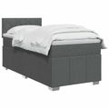 vidaXL Posteľ boxspring s matracom Tmavosivá 100 x 200 cm Látka