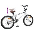 vidaXL BMX Bicykel 20 Palcov pre nad 9 rokov Biela