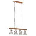 vidaXL Industriálna stropová lampa strieborná mangovník E27