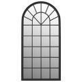 vidaXL Záhradné zrkadlo čierne 90x45 cm exteriérové železo