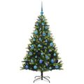 vidaXL Umelý vianočný stromček s kĺbmi 150 LED Zelená 150 cm PVC a PE