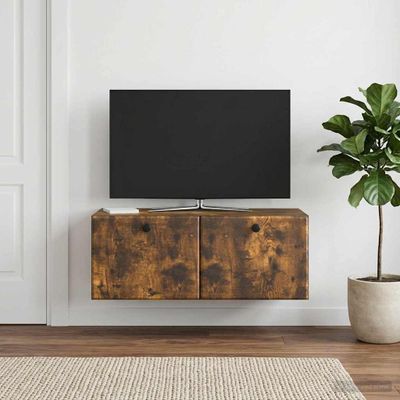 vidaXL Nástenná TV skrinka 78,5 x 41 x 30 cm Dymový dub