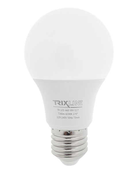 LED žiarovka Trixline 8W 736lm E27 A60 neutrálna biela
