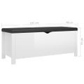 vidaXL Úložný box+podložka, lesklý biele 105x40x45cm kompozitné drevo