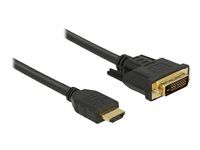 Kábel adaptéra - HDMI so špendlíkmi (samec) do DVI-D so špendlíkmi (samec) - 50 cm - trojnásobne tienený - čierna - krídlové skrutky