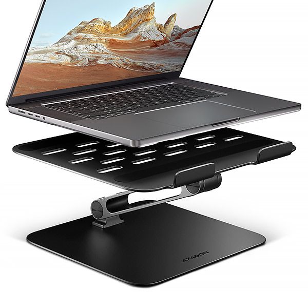 AXAGON STND-LQB hliníkový HQ stojan na notebook 10''-17.3'' nastaviteľná výška a uhol, čierny