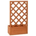 vidaXL Záhradný kvetináč s mriežkou oranžový 50x25x90 cm masívne jedľové drevo