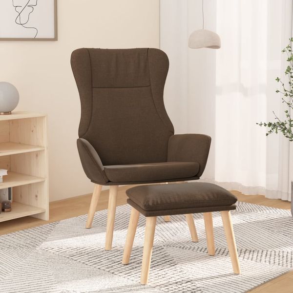 vidaXL Relaxačné kreslo s podnožkou hnedé látka