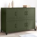 vidaXL Komoda olivovozelená 100,5x39x72 cm oceľ