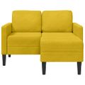 vidaXL 2-miestna pohovka s kreslom v tvare L Žltá 125 cm Zamat