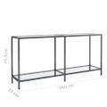vidaXL Konzolový stolík priehľadný 160x35x75,5 cm tvrdené sklo