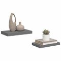 vidaXL Plávajúce nástenné police 2 ks, lesklé sivé 40x23,5x3,8 cm, MDF