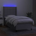 vidaXL Posteľ boxsping s matracom a LED bledosivá 80x200 cm látka