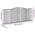 vidaXL Oblúkový gabionový kôš 400x30x160/180 cm pozinkované železo