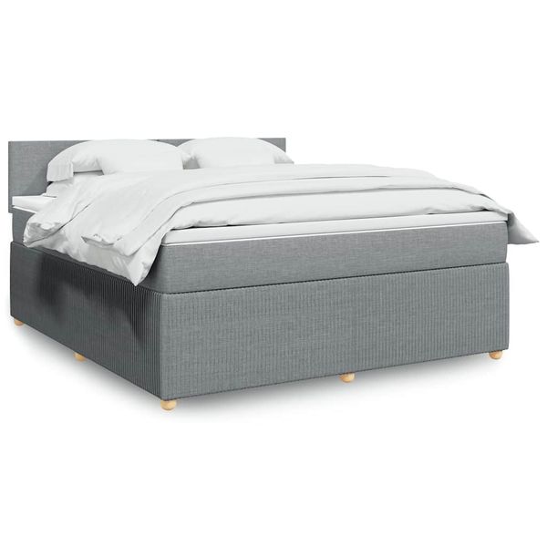 vidaXL Boxspring posteľ s matracom bledosivá 180x200 cm látka