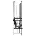 vidaXL Záhradná pergola s lavičkou čierna 128x50x207 cm železná