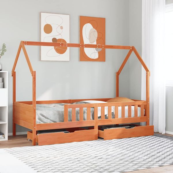 vidaXL Rám detskej postele so zásuvkami 80x200 cm masívna borovica
