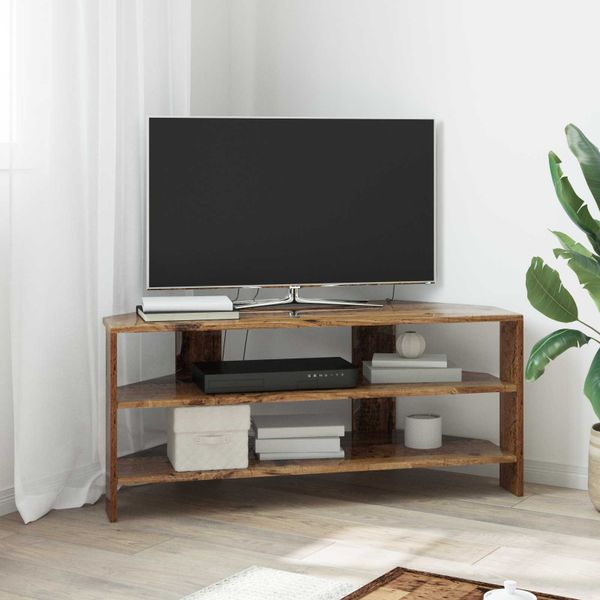 vidaXL RohováTVskriňa Staré drevo 102x40,5x45cm Kompozitné drevo