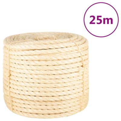 vidaXL Lano 100% sisal 14 mm 25 m