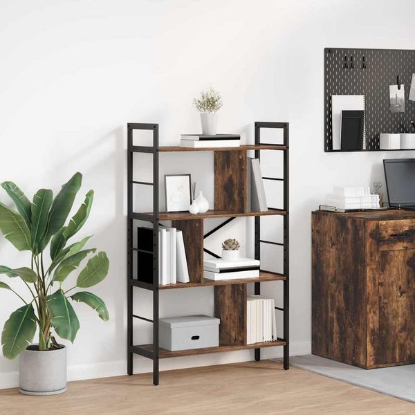 vidaXL Regál na knihy Dymová dub 75 x 30 x 123,5 cm Kompozitné drevo