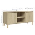 vidaXL TV stolík nohy z dreva farba dubu sonoma 103,5x35x50 cm