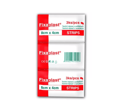 Fixaplast Strip textilná náplasť 3ks 8x4cm (N 201137)