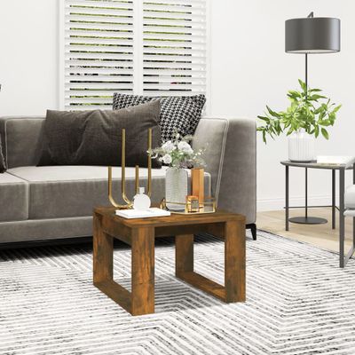 vidaXL Príručný stolík dymový dub 50x50x35 cm spracované drevo