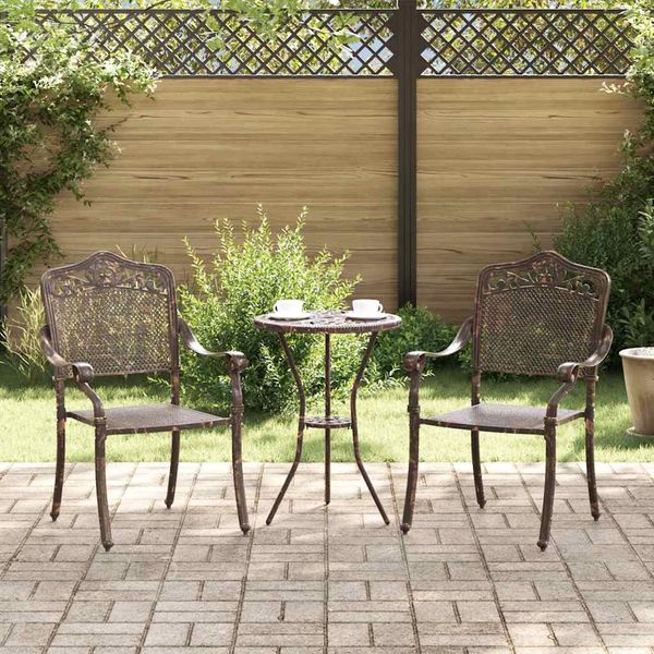 vidaXL Záhradná stolička 2 pcs Bronzová 55 x 55 x 92,5cm Hliník