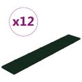 vidaXL Nástenné panely 12 ks tmavozelené 90x15 cm zamatové 1,62 m²